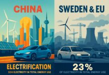 Kina leder elektrifieringen, medan Sverige och EU halkar